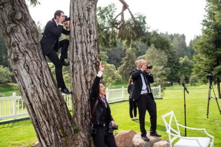 Destination wedding photographers Ben Chrisman, Ryan Zhang and Vlad Chaloupka at a wedding in California.
